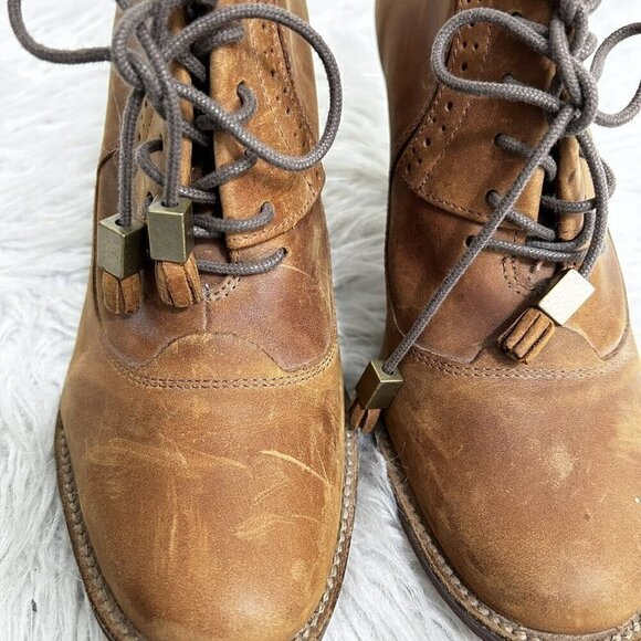 J Shoes Sidesaddle Sz 9 EU 39.5 Brown Leather Rockabilly Boots‎ Granny Steampunk - Picture 10 of 12